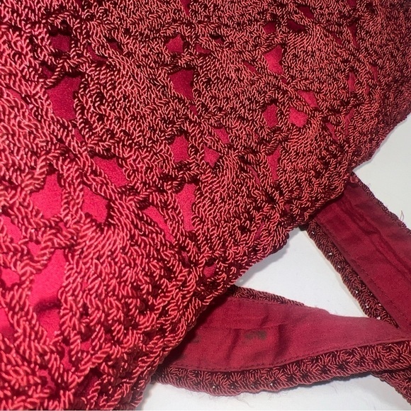 Hand made crochet Burgundy bag y2k boho - Picture 6 of 14